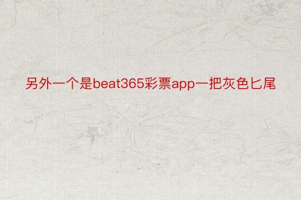 另外一个是beat365彩票app一把灰色匕尾